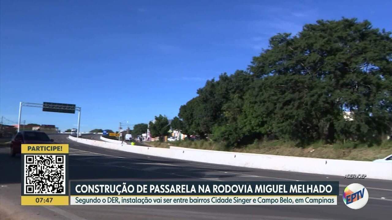 DER anuncia construção de nova passarela no km 90 da Rodovia Miguel Melhado, em Campinas