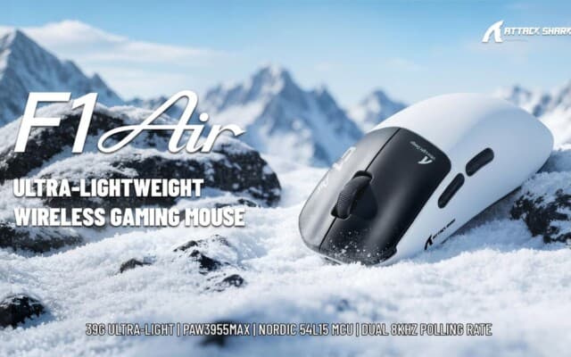 Attack Shark apresenta mouse premium para jogos de apenas 39g, o F1 Air