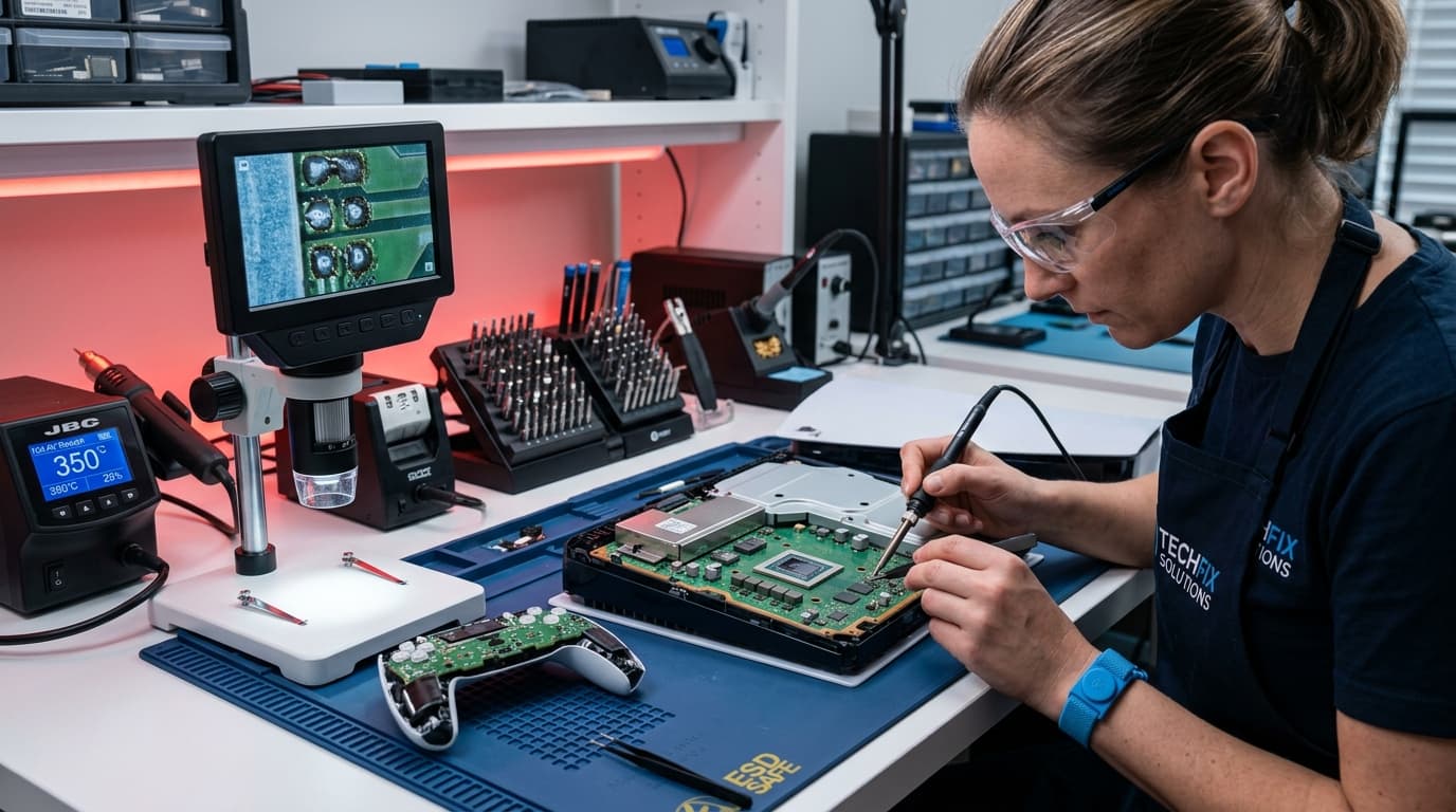 Laboratório de manutenção de consoles em Campinas