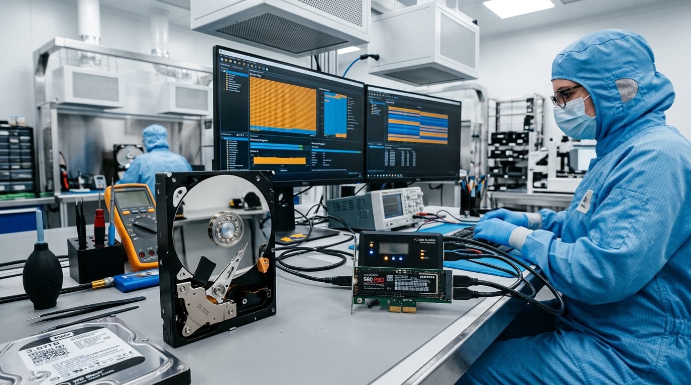 Laboratório de recuperação de dados em Campinas