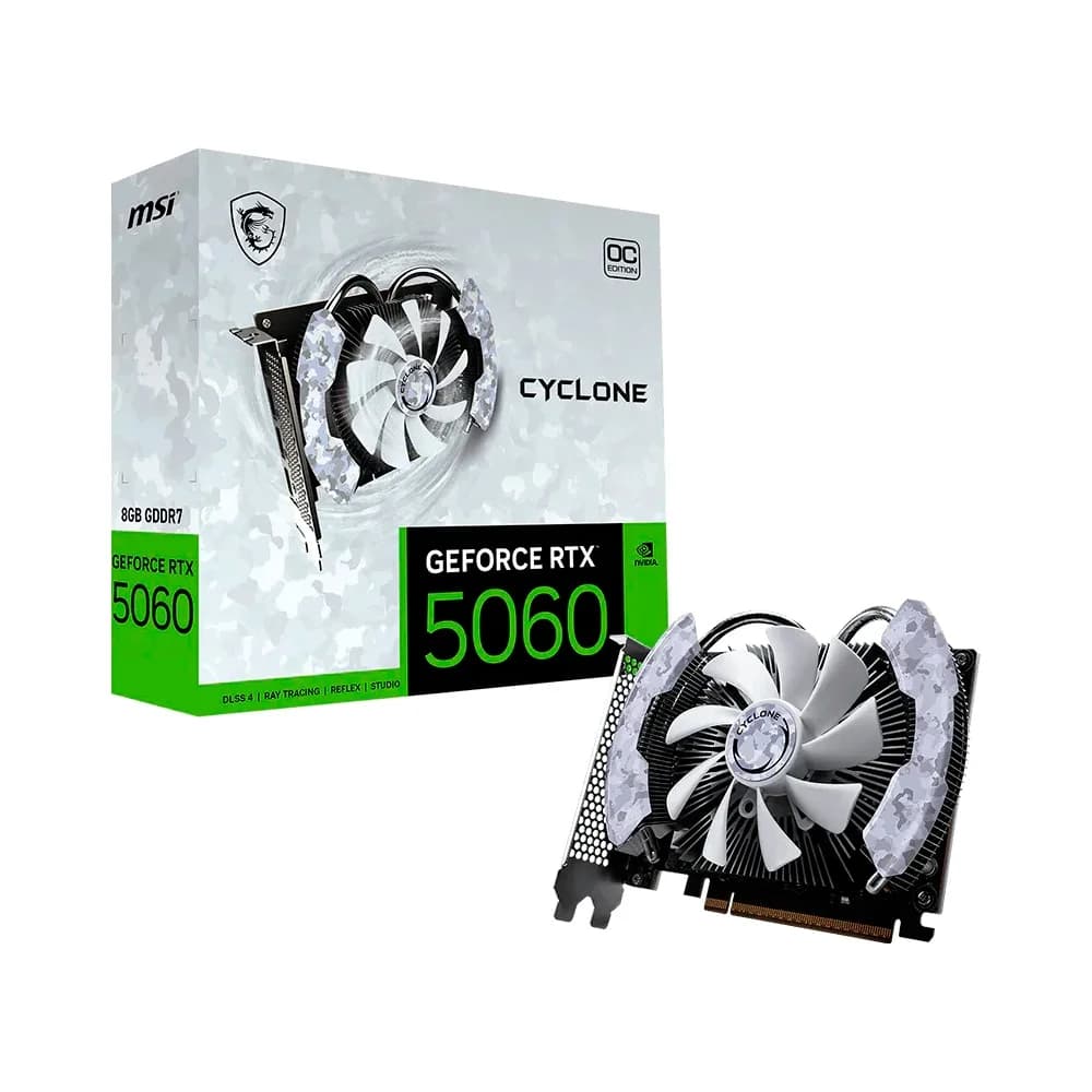 Vale a pena: Placa de Vídeo MSI RTX 5060 Cyclone OC NVIDIA GeForce, 8GB, GDDR7, 128-bit - 912-V812-205