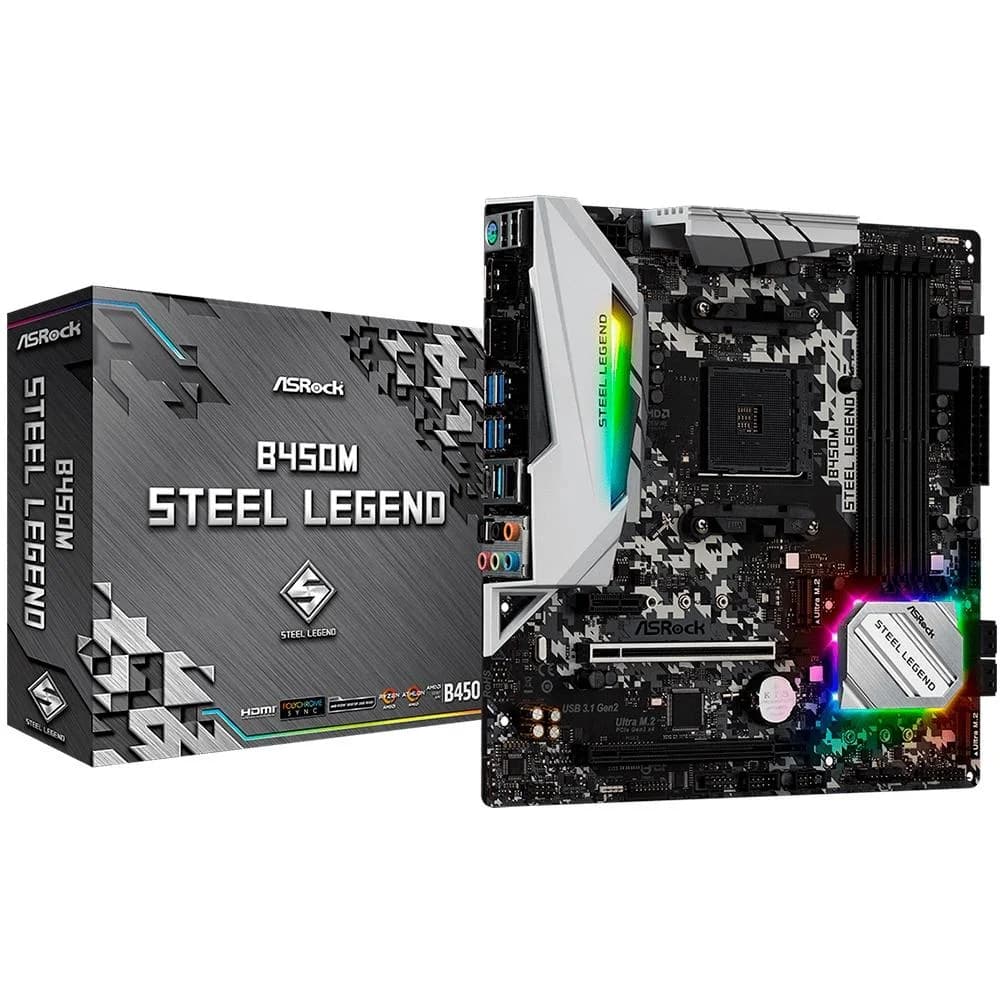 Vale a pena: Placa-Mãe ASRock B450M Steel Legend, AMD AM4, mATX, DDR4, Preto - B450M Steel Legend