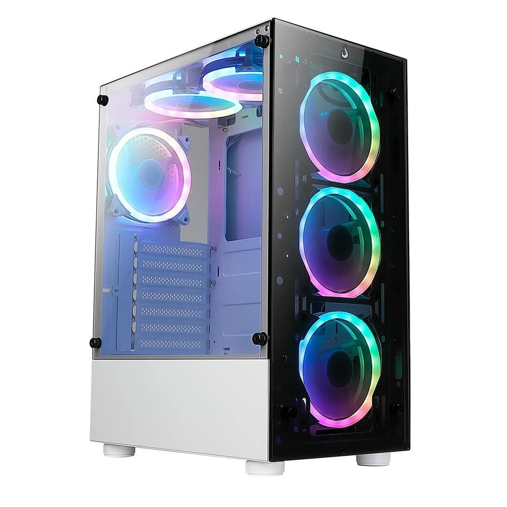 Vale a pena: Gabinete Gamer (Balão.info) Glass 06x, Mid Tower, ARGB, ATX, Lateral e Frente em Vidro, 6x Fans, Branco - R...