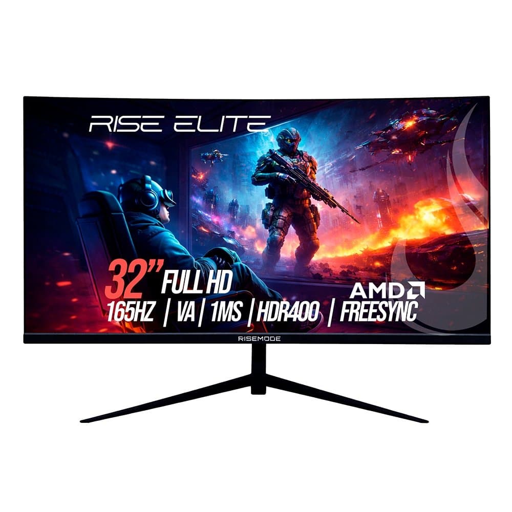 Vale a pena: Monitor Gamer Curvo Rise Mode Elite 32, FHD, 165Hz, VA, FreeSync, HDR 400, e HDMI, sRGB 99%, Preto - RM-MOG...