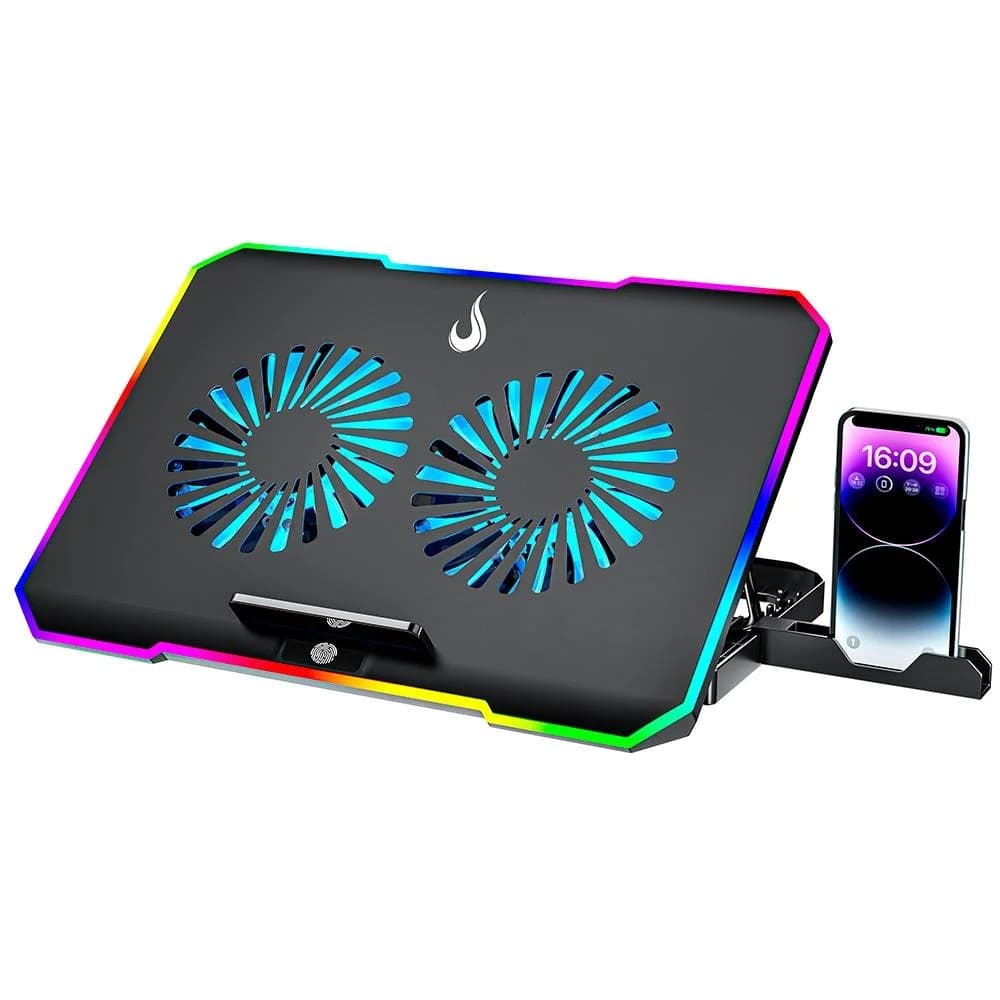 Vale a pena: Base com Cooler para Notebook Rise Mode, 17, Galaxy Black X3, RGB, USB - RM-CN-03-RGB