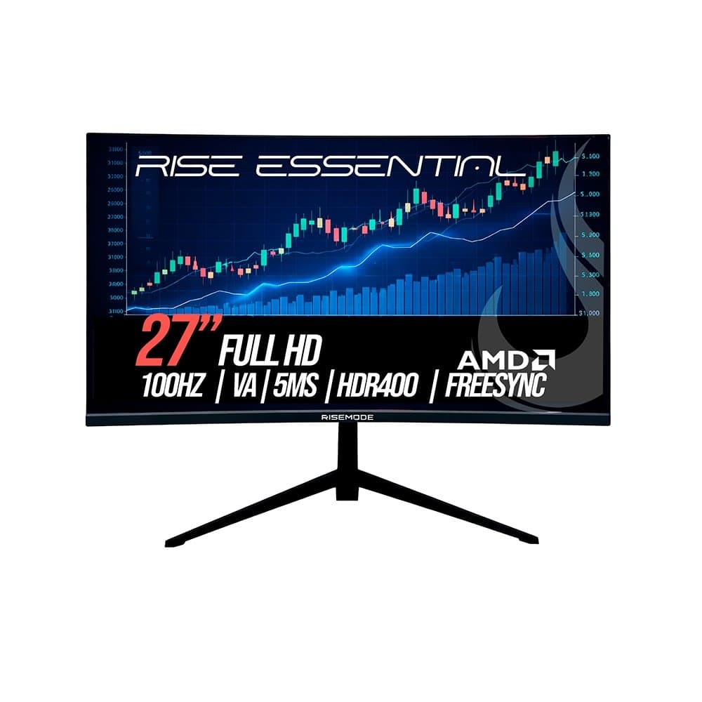 Vale a pena: Monitor Gamer Curvo Rise Mode Essential 27, FHD, 100Hz, IPS, FreeSync, HDR 400, HDMI e VGA, Preto - RM-MOG-...