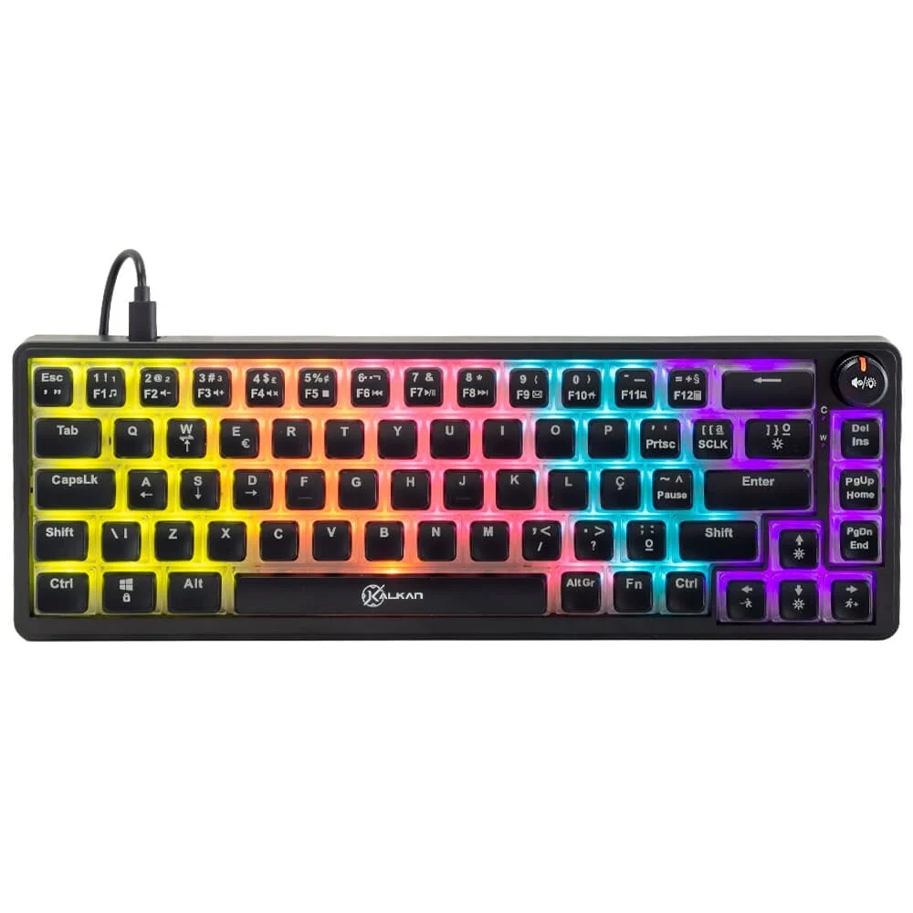 Vale a pena: Teclado Mecanico Gamer Kalkan Drakar, RGB, Switches YH Marrom, Layout 65%, USB Tipo-C, (Balão.info), Preto...