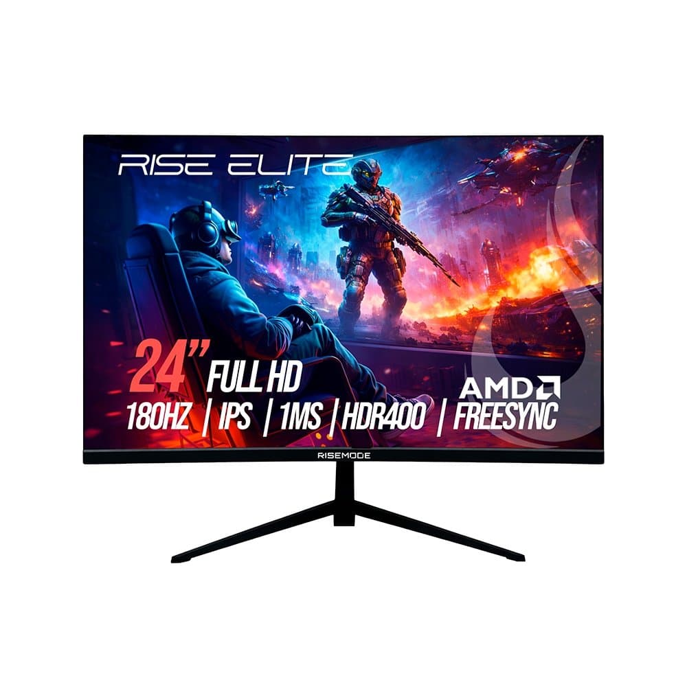 Vale a pena: Monitor Gamer Rise Mode Prime 24, FHD, 180Hz, 1ms, IPS, FreeSync, HDR 400, HDMI e VGA, sRGB 110%, Preto - R...