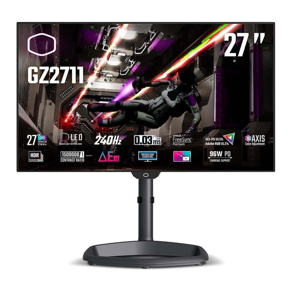 Vale a pena: Monitor Gamer Cooler Master Tempest OLED 27, QHD, 240Hz, 0.03ms, FreeSync Premium, USB-C, Altura Ajustável,...