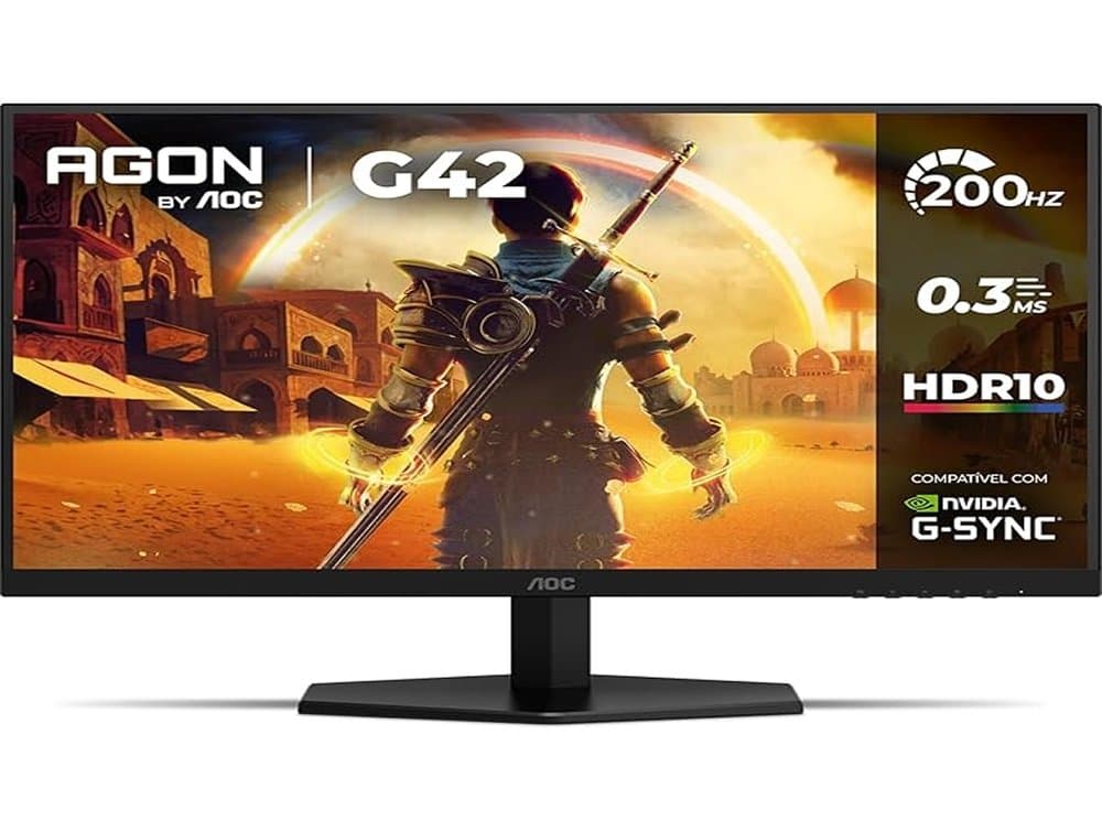 Vale a pena: Monitor Gamer AOC 27, Full HD, 200Hz, 0.3ms, IPS, G-Sync, HDR, Ângulo Ajustável, Preto - 27G42HE