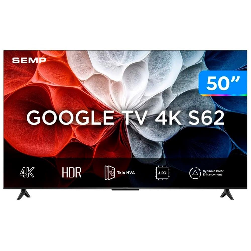 Vale a pena: Smart TV 50 SEMP 4K UHD LED 50S62 Google TV AiPQ Google 3 HDMI