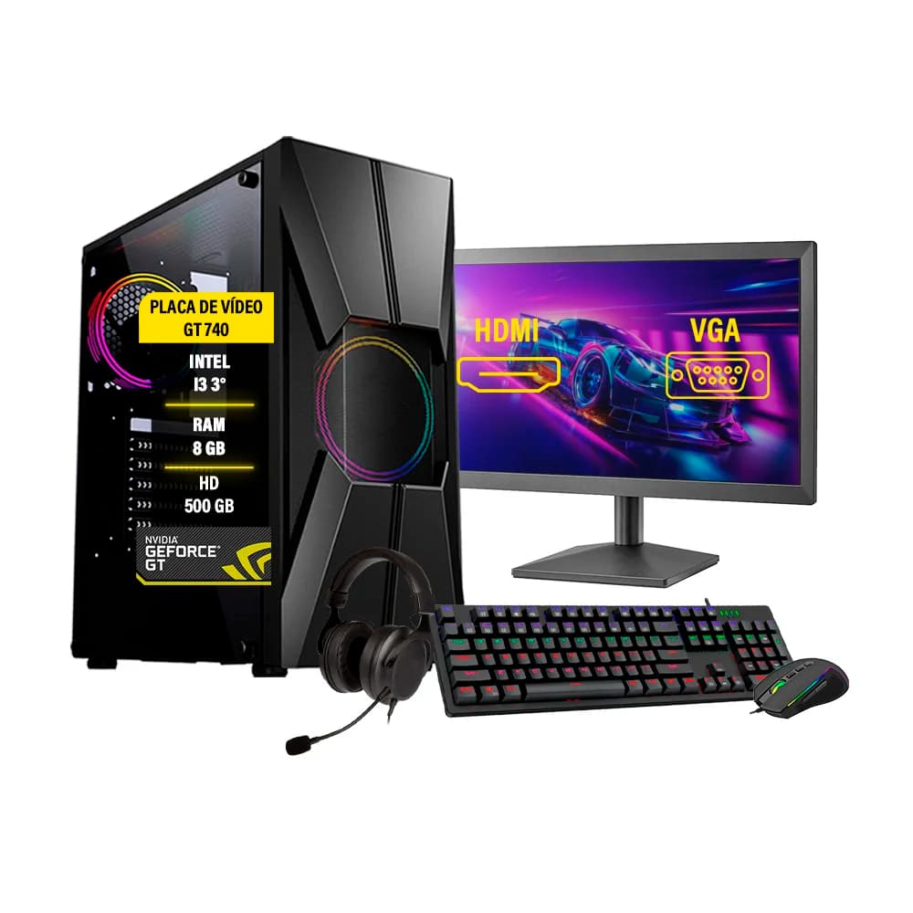 Vale a pena: Pc Gamer Completo Hércules, Intel Core I3-3ª Geração, 8GB, GT 740, 500GB, Windows 11