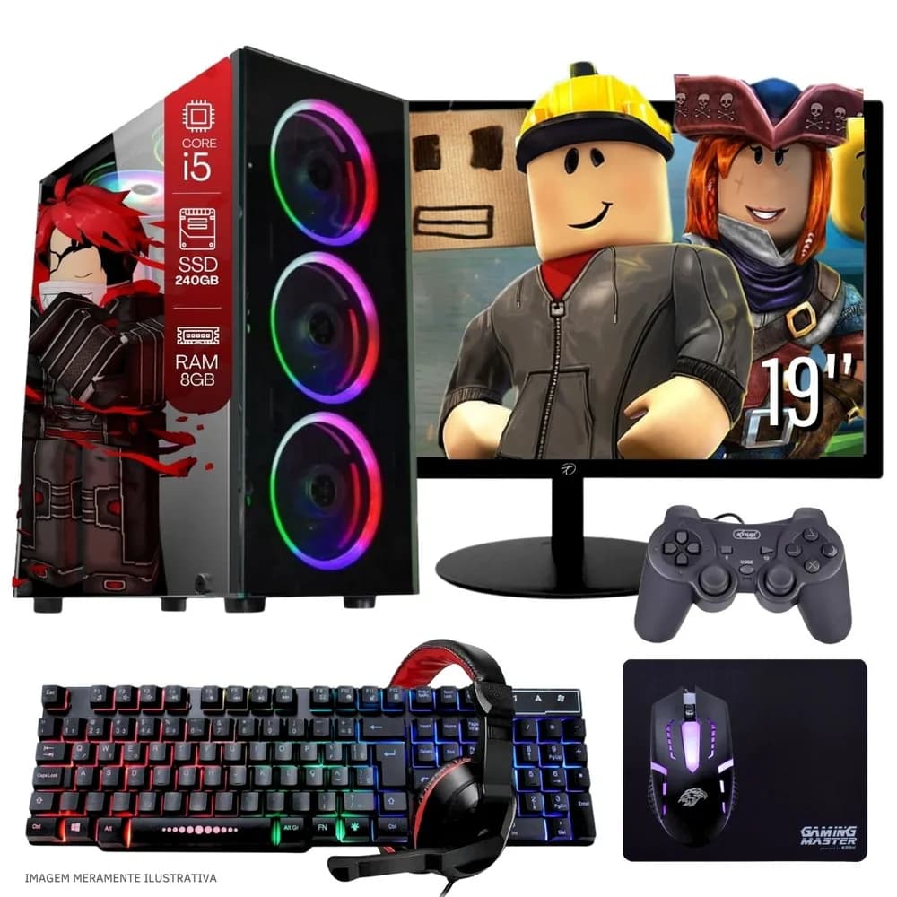 Vale a pena: PC Gamer Completo Balão.info Intel Core I5 SSD 240GB 8GB Teclado Mouse Mouse Pad E Headset Gamer Joystick M...