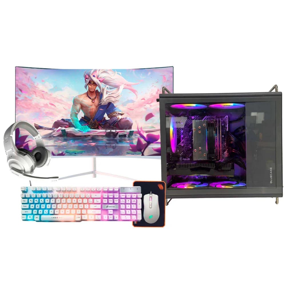 Vale a pena: Gamer Intel i9 11ª 64gb Ram, SSD 2TB, RTX 3060 12gb, Monitor 23 Curvo Branco, Gabinete Tiny Pro Cinza