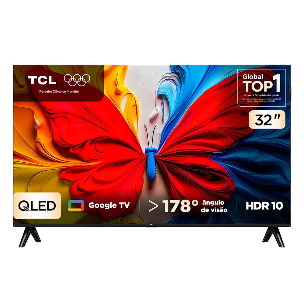 Vale a pena: Smart TV TCL 32 Polegadas HD QLED S5K WiFi Bluetooth Google TV 2 HDMI HDR10 Dolby Audio 32S5K