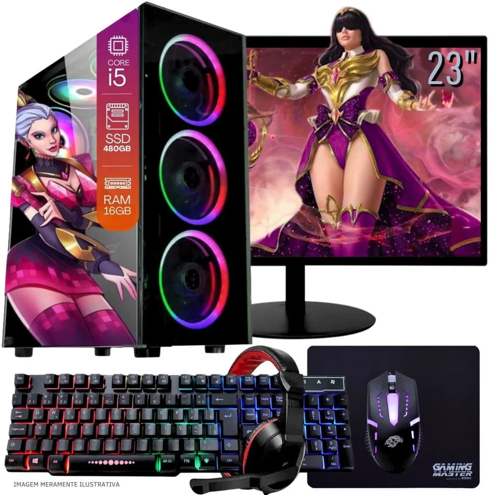 Vale a pena: PC Gamer Completo Balão.info Intel Core I5, 16GB RAM, SSD 480GB, WINDOWS 10 Pro Trial, Teclado Mouse Mouse...