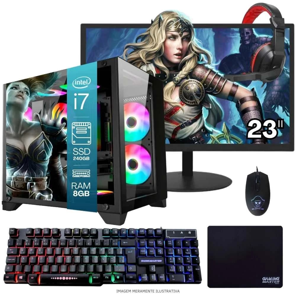 Vale a pena: PC Gamer Completo Balão.info Intel Core I7 SSD 240GB 8GB Gabinete Aquário Teclado Mouse Mouse Pad E Headset...