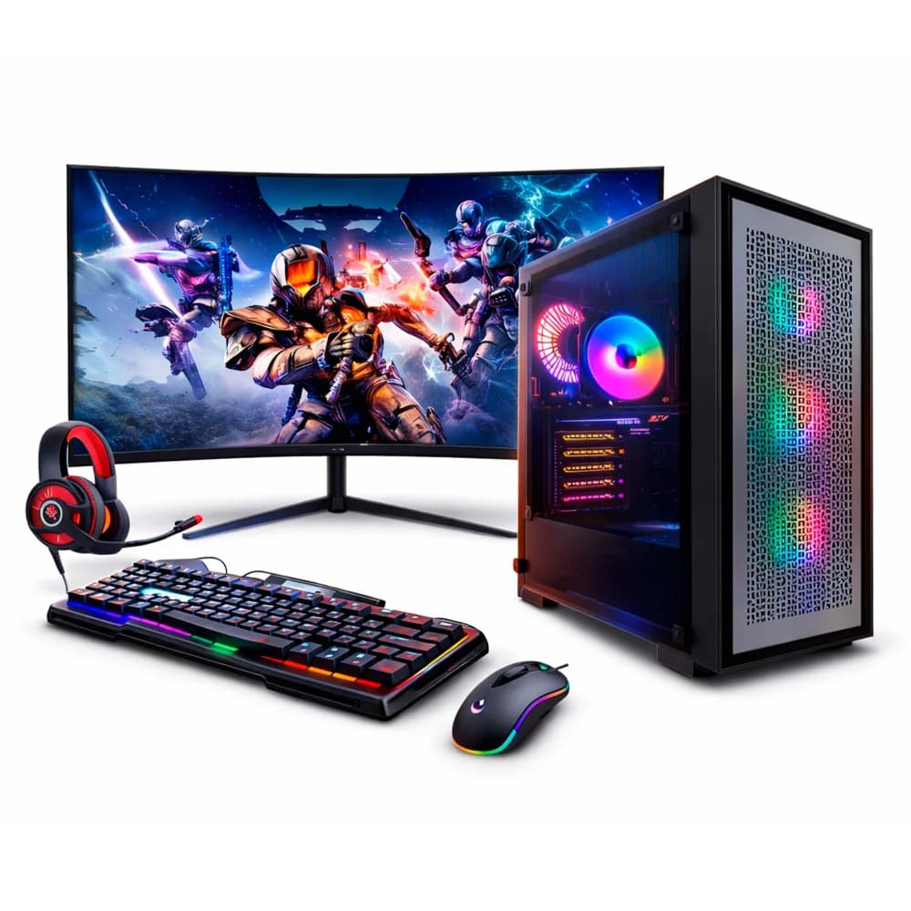 Vale a pena: Gamer Intel i9 11ª 64gb Ram, SSD 2TB, RTX 3060 12gb, Monitor 23 Curvo Branco, Gabinete X-frame Cinza