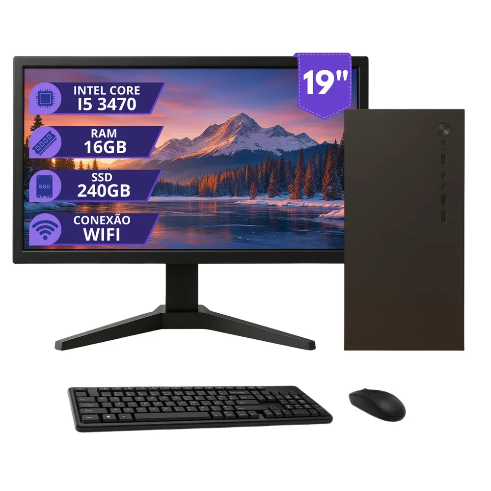 Vale a pena: Completo Intel i5 3.60ghz 16gb 240GB Monitor 19