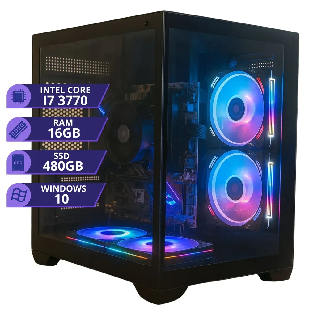 Vale a pena: PC Gamer Cpu Intel i7 3.4ghz SSD 480GB Memoria Ram 16gb 500w
