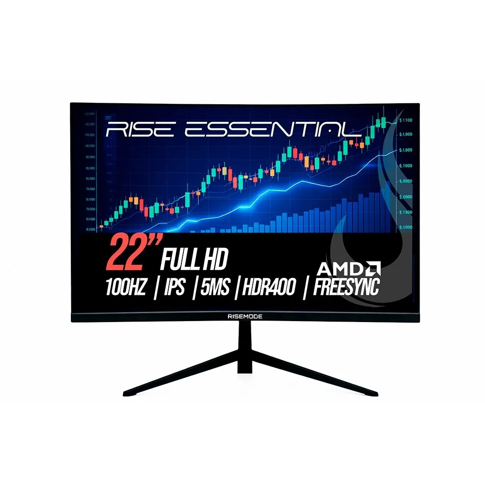 Vale a pena: Monitor Gamer Rise Mode Essential 22, FHD, 100Hz, 5ms, VA, FreeSync, HDR 400, HDMI e VGA, sRGB 99%, Preto -...
