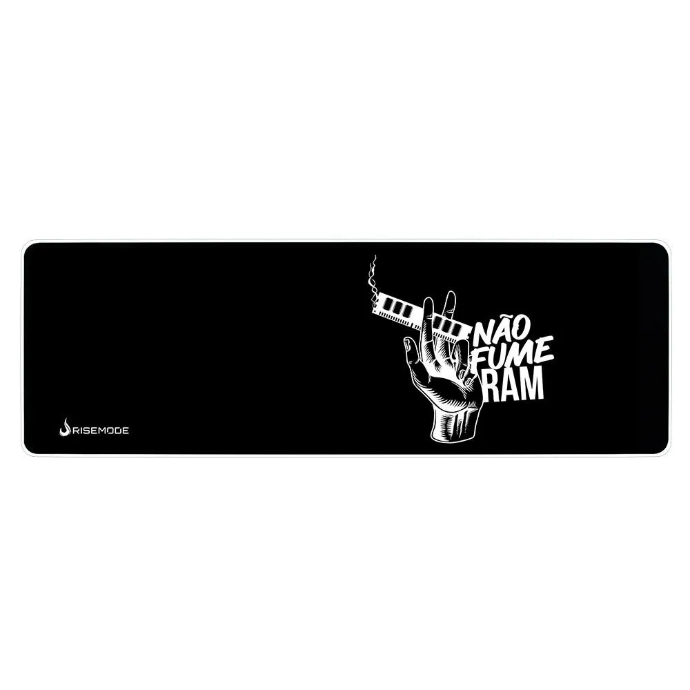 Vale a pena: Mousepad Gamer Rise Mode Speed, Não Fume Ram, Estendido (900x300mm), Borda Costurada - RG-MP-06-NFR