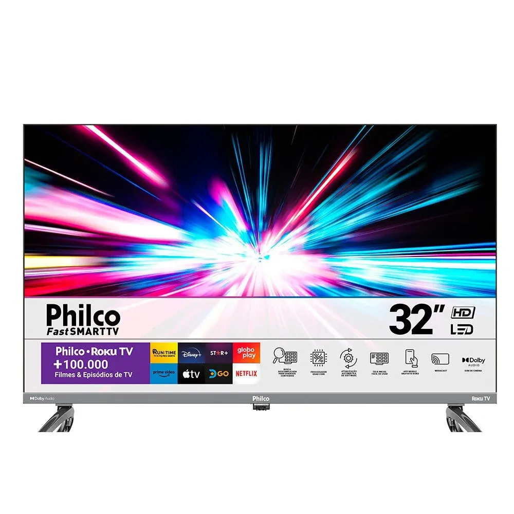 Vale a pena: Smart Tv Philco 32, Dolby Audio, LED, Roku Tv -
