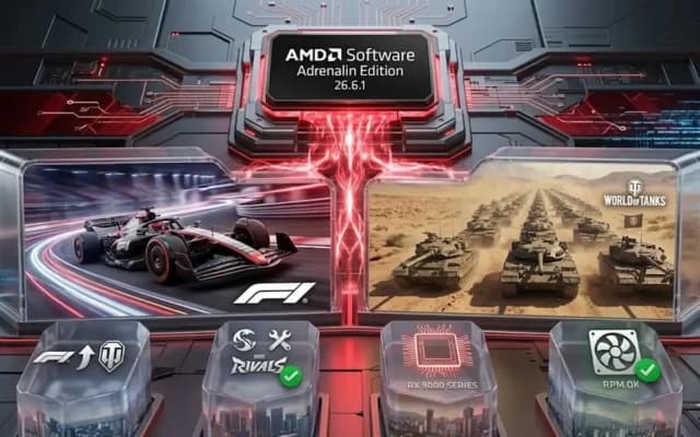 Driver AMD Adrenalin Edition 26.6.1 otimizado para F1 25: 2026 Season e World of Tanks: HEAT