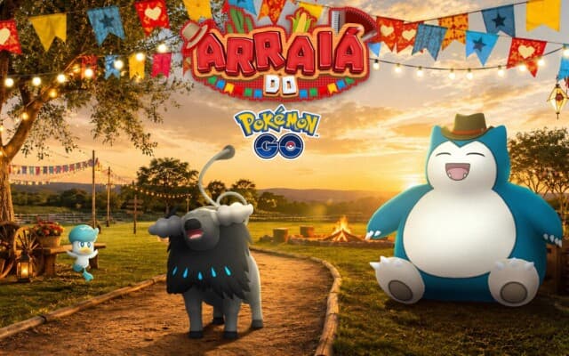 Arraiá do Pokémon GO retorna em junho com Tauros de Paldea exclusivo e clima de Festa Junina