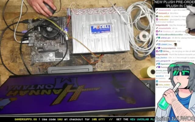 Experimento alimenta PC com 192 pilhas AA e mantém sistema estável por mais de 30 minutos