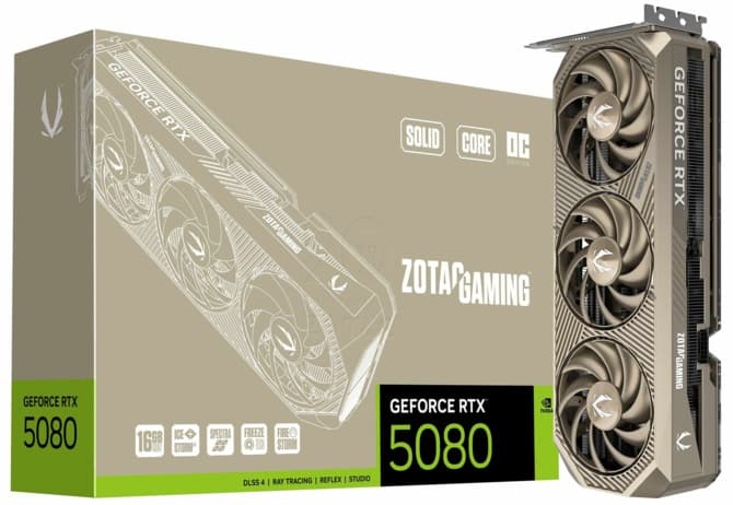 ZOTAC comemora 20 anos com GeForce RTX 5080 SOLID CORE OC em edição limitada