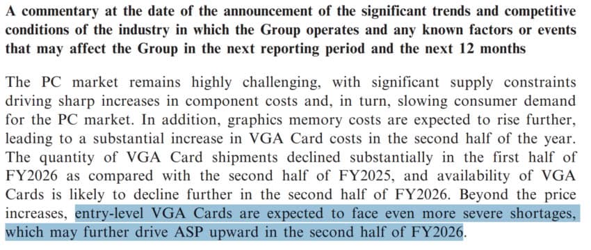 Entry-Level GPUs and Monitors Face Price Hikes in H2 2026