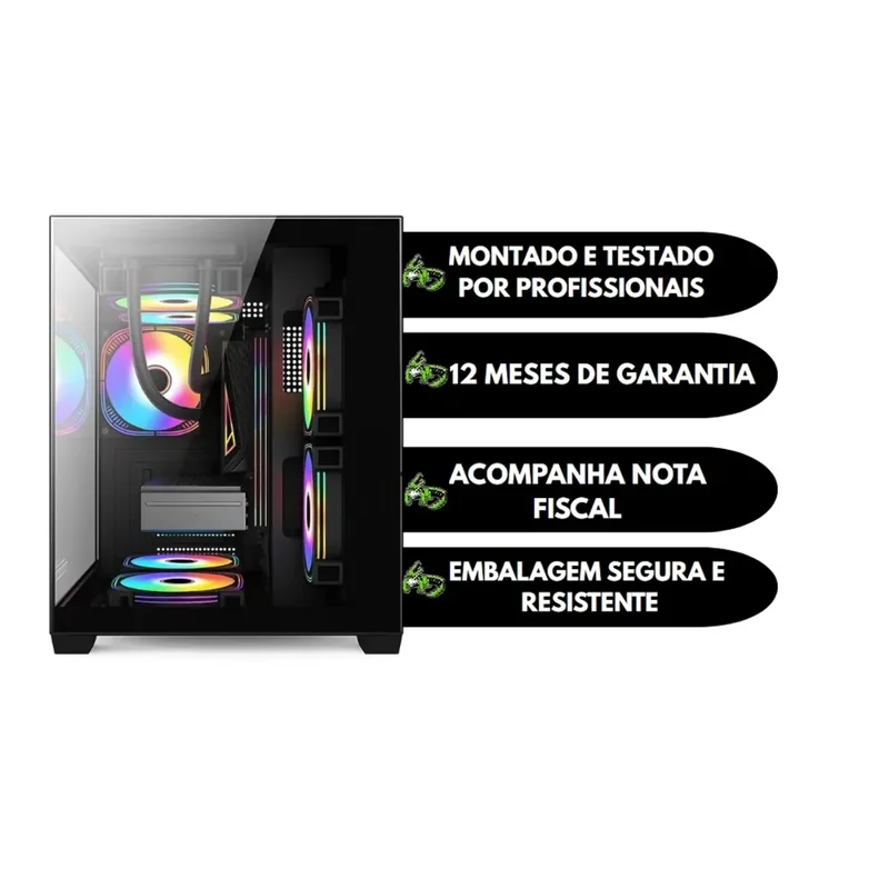 PC Gamer Arvex Amd Ryzen 5 5500, Radeon Rx 6600 8GB, Memória 16gb Ddr4, SSD 480GB