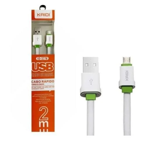 Cabo USB Kaidi V8 Silicone KD-327M 2M