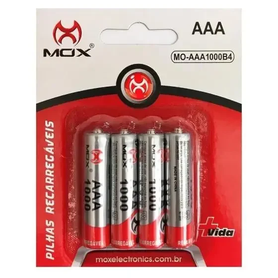 Pilha Recarregável AAA C/4 Mox