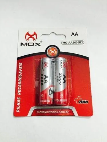 Pilha Recarregável AA C/ 2 un Mox