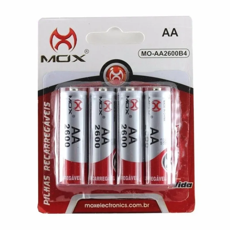 Pilha Recarregável AA C/4 Mox