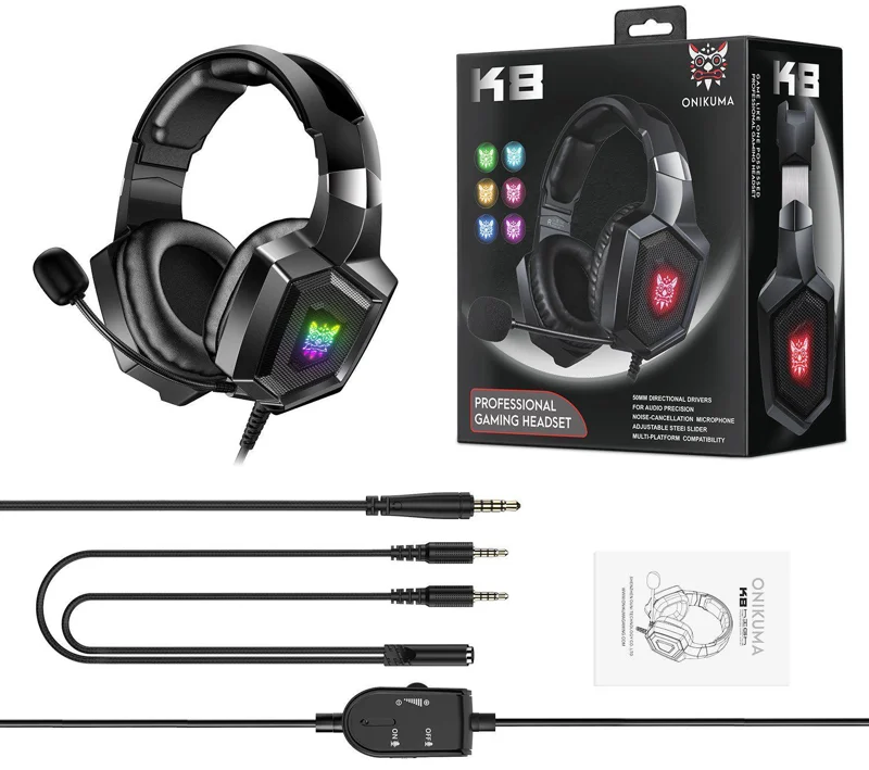 Headset K8 Preto Onikuma