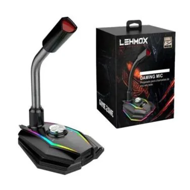 Microfone Gamer Lehmox USB RGB GT GK3