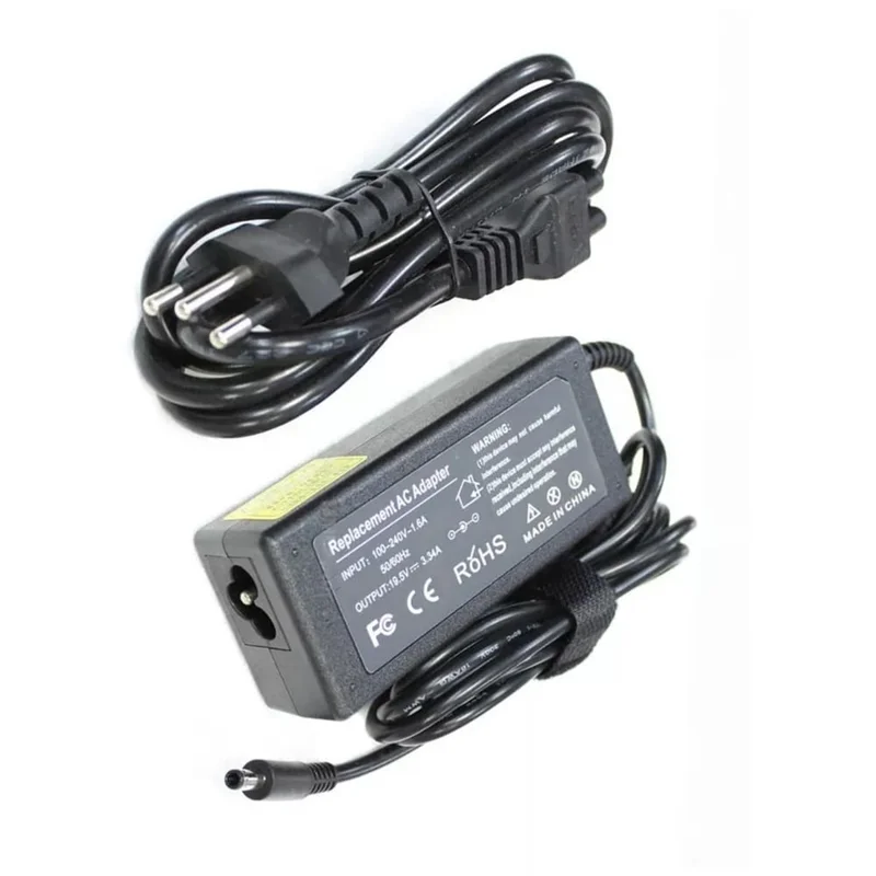 Fonte Notebook HP 19.5V 3.33A 65W Pino Médio Agulha Azul