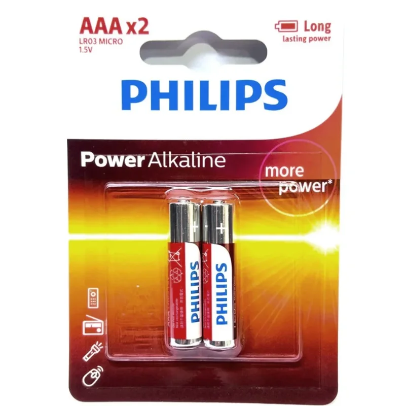 Pilha AAA Philips Alcalina com 2 Unidades