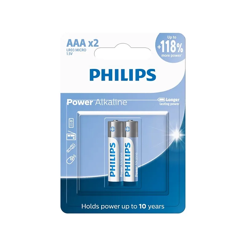 Pilha AAA Philips Alcalina Longer com 2 Unidades