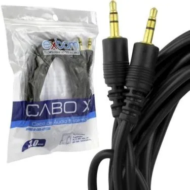 Cabo de áudio P2 para P2 Exbom 3 metros