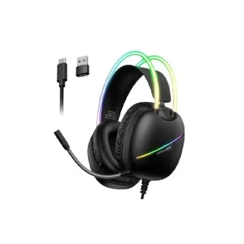 Headset Onikuma X33 RGB USB-C + Adaptador USB - Preto