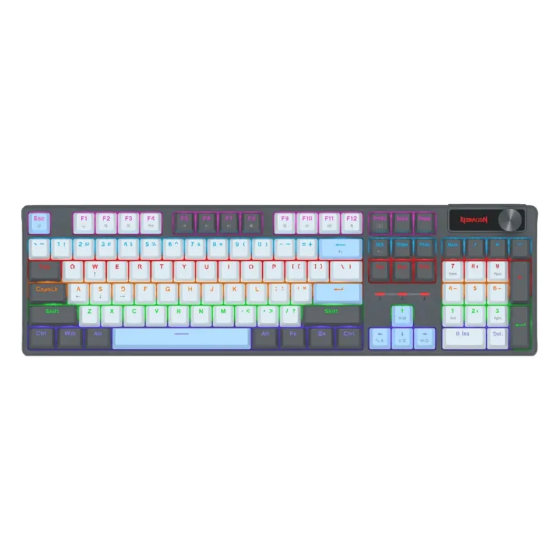 Teclado Mecânico Redragon Caesura K718 Cinza Branco e Azul
