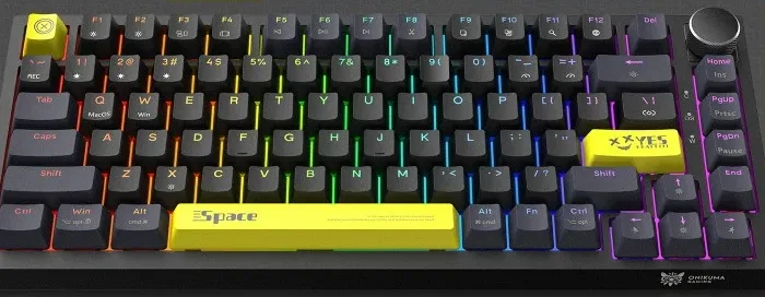 Teclado Mecânico Onikuma G52 RGB Preto/Amarelo e Cabo Removível