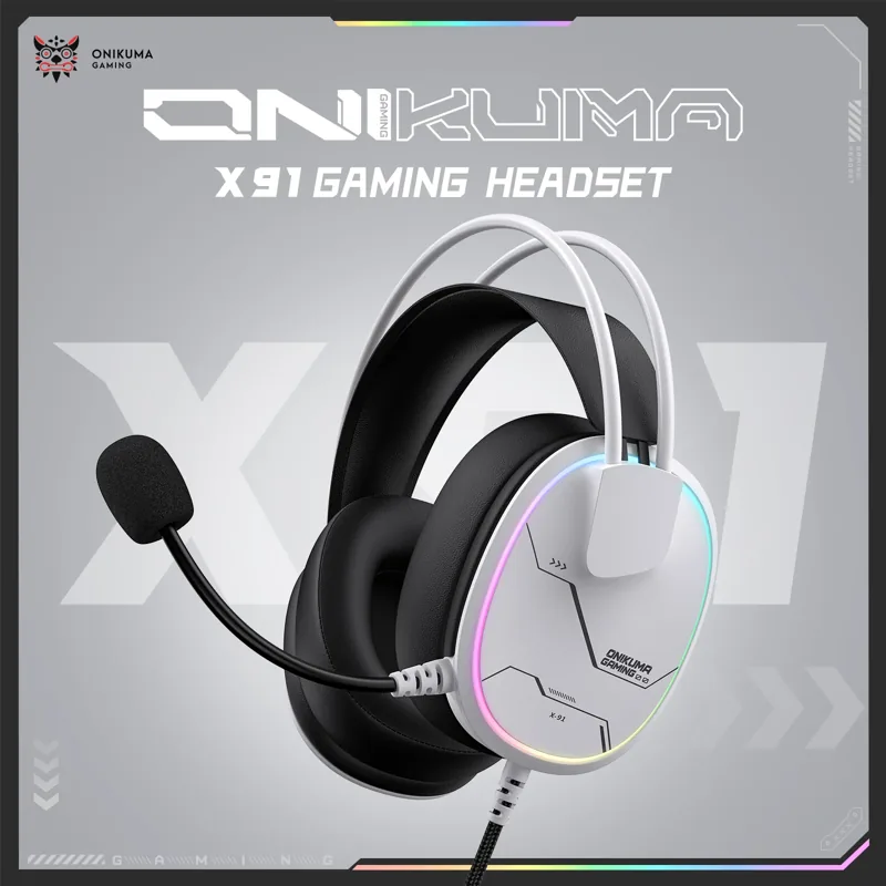 Headset Gamer C/Fio Onikuma X91 Rgb Branco