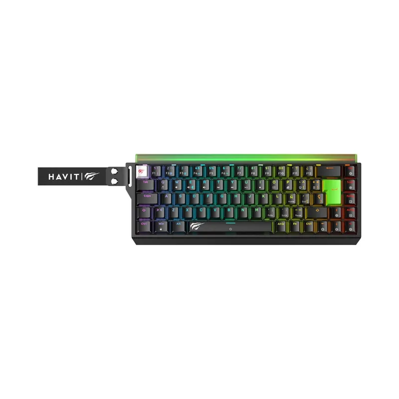 Teclado Gamer Havit KB921L Pro Preto e Verde