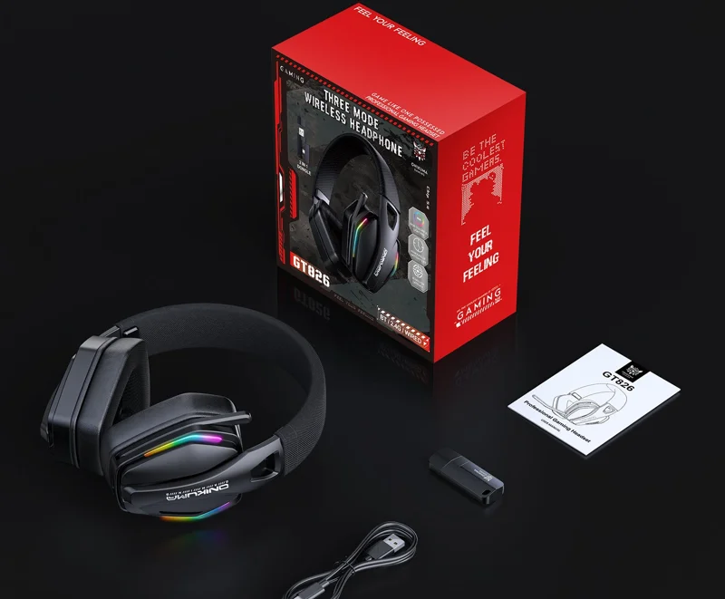 Headset Gamer Sem Fio 2.4ghz Com Microfone Pc E Celular Onikuma GT826